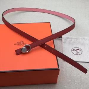 Essenceofluxury Womens Belts Hermes Leather Belt in Pink Red 13MM A175PP240 AA197862