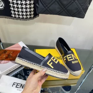 Fendi Espadrilles Flat Black Fabric 