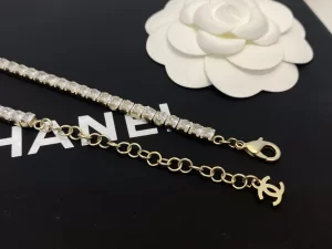 Essenceofluxury Womens Jewelry Chanel Crystals CC Logo and Pink Necklace A39PP280 AA198864