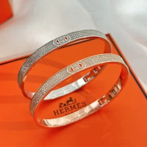 Hermes H Dancre Diamonds Bangle Bracelets 