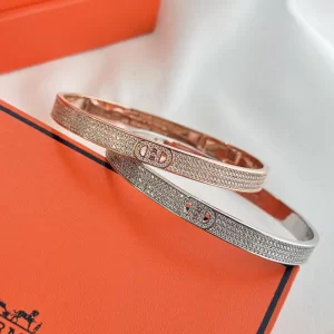 Essenceofluxury Womens Jewelry Hermes H Dancre Diamonds Bangle Bracelets A152PP280 AA199437