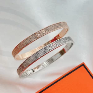 Essenceofluxury Womens Jewelry Hermes H Dancre Diamonds Bangle Bracelets A152PP280 AA199437