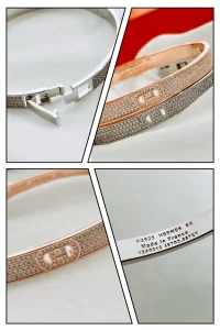 Essenceofluxury Womens Jewelry Hermes H Dancre Diamonds Bangle Bracelets A152PP280 AA199437