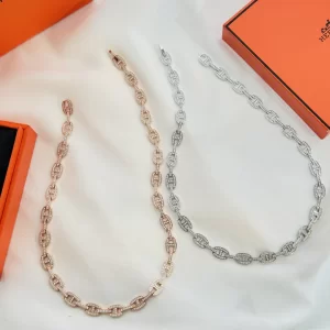 Hermes H Dancre Diamonds Links Necklaces 