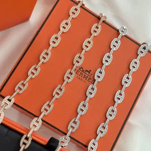 Essenceofluxury Womens Jewelry Hermes H Dancre Diamonds Links Necklaces A152PP380 AA199438