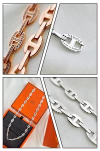 Essenceofluxury Womens Jewelry Hermes H Dancre Diamonds Links Necklaces A152PP380 AA199438