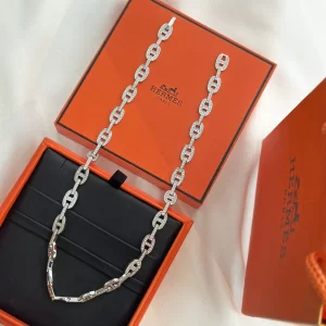 Essenceofluxury Womens Jewelry Hermes H Dancre Diamonds Links Necklaces A152PP380 AA199438