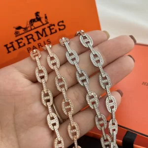 Essenceofluxury Womens Jewelry Hermes H Dancre Diamonds Links Necklaces A152PP380 AA199438