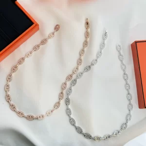 Essenceofluxury Womens Jewelry Hermes H Dancre Diamonds Links Necklaces A152PP380 AA199438