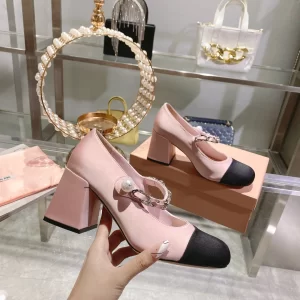Miu Miu Naplak Pumps Pink Fabric 70MM 