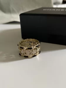 Chanel Crystals CC Logo Star Rings 