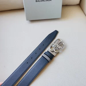 Essenceofluxury Womens Belts Balenciaga BB Leather Belt in Gray Black 34MM A191PP240 AA201380