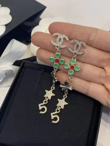 Chanel Crystals CC Multi Charms Earrings 