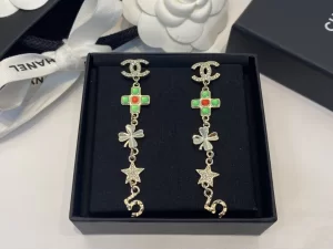 Essenceofluxury Womens Jewelry Chanel Crystals CC Multi Charms Earrings A39PP180 AA201690