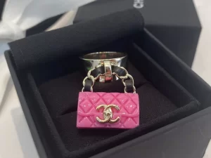 Chanel Rings Iconic Flap Bag Pink 