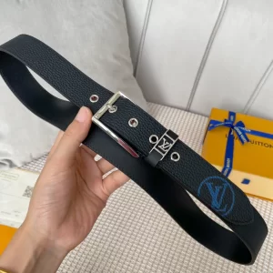 Louis Vuitton Vendome Leather Belt Black 35MM 