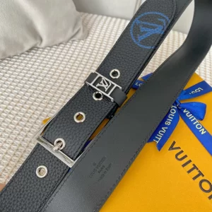 Essenceofluxury Mens Belts Louis Vuitton Vendome Leather Belt in Black 35MM A175PP240 AA201882