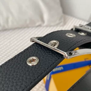 Essenceofluxury Mens Belts Louis Vuitton Vendome Leather Belt in Black 35MM A175PP240 AA201882