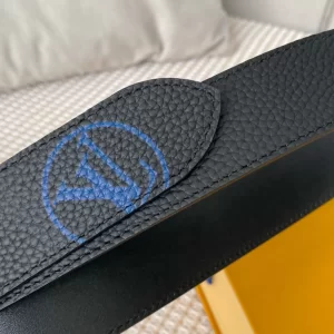 Essenceofluxury Mens Belts Louis Vuitton Vendome Leather Belt in Black 35MM A175PP240 AA201882