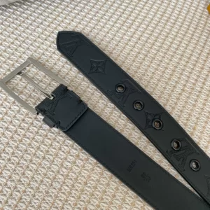 Essenceofluxury Mens Belts Louis Vuitton Vendome Leather Belt in Black 35MM A175PP240 AA201883