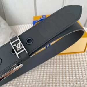 Essenceofluxury Mens Belts Louis Vuitton Vendome Leather Belt in Black 35MM A175PP240 AA201885