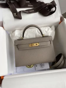 Hermes Kelly Mini Bag Gray Epsom