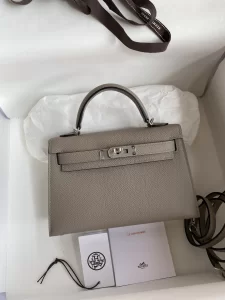 Hermes Kelly Mini Bag Gray Epsom