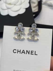 Chanel Crystal CC Logo Earrings 
