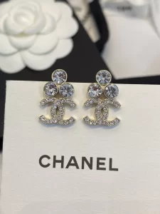 Chanel Crystal CC Logo Earrings