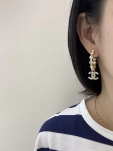 Chanel Crystal CC Logo Earrings