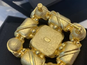 Chanel Crystal CC Square Brooch Black