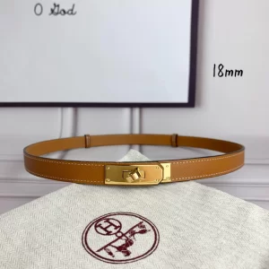 Hermes Kelly 18 Leather Belt Brown 18MM