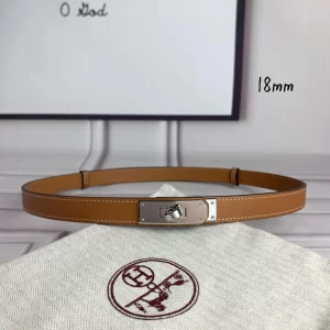 Hermes Kelly 18 Leather Belt Brown 18MM