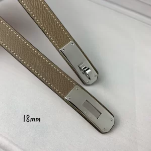 Hermes Kelly 18 Leather Belt Gray 18MM