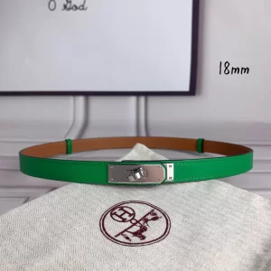 Hermes Kelly 18 Leather Belt Green 18MM