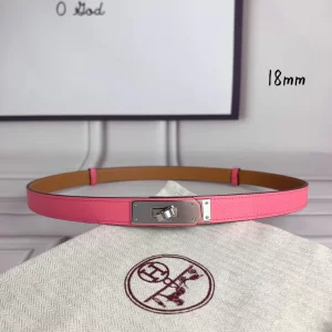 Hermes Kelly 18 Leather Belt Pink 18MM