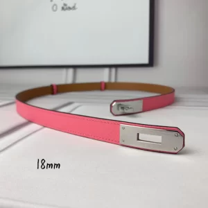Hermes Kelly 18 Leather Belt Pink 18MM