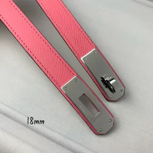 Hermes Kelly 18 Leather Belt Pink 18MM
