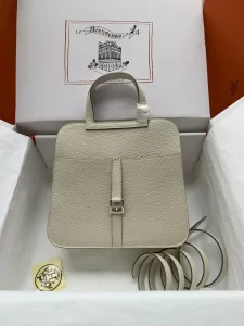 Hermes Halzan Cream Leather Bag