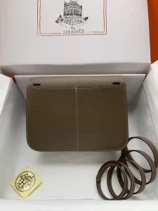 Hermes Halzan Gray Leather Bag 25CM