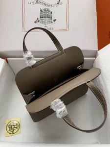 Hermes Halzan Gray Leather Bag 25CM