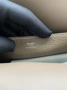 Hermes Halzan Gray Leather Bag 25CM