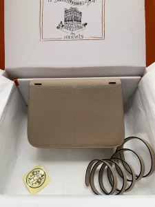 Hermes Halzan Gray Leather Bag 25CM