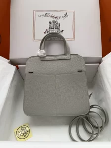 Hermes Halzan Gray Leather Bag 25CM