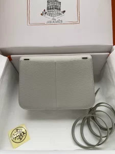 Hermes Halzan Gray Leather Bag 25CM