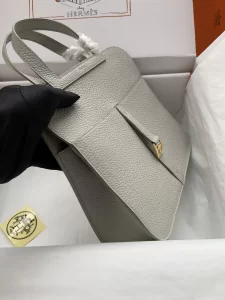 Hermes Halzan Gray Leather Bag 25CM