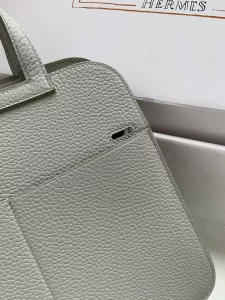 Hermes Halzan Gray Leather Bag 25CM