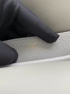 Hermes Halzan Gray Leather Bag 25CM