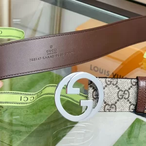 Gucci Blondie Belt Beige GG Canvas 40MM