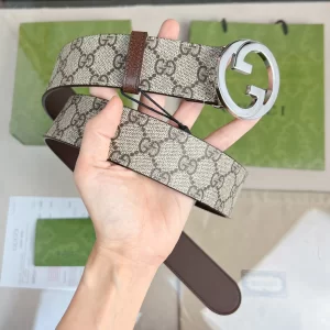 Gucci Blondie Belt Beige GG Canvas 40MM